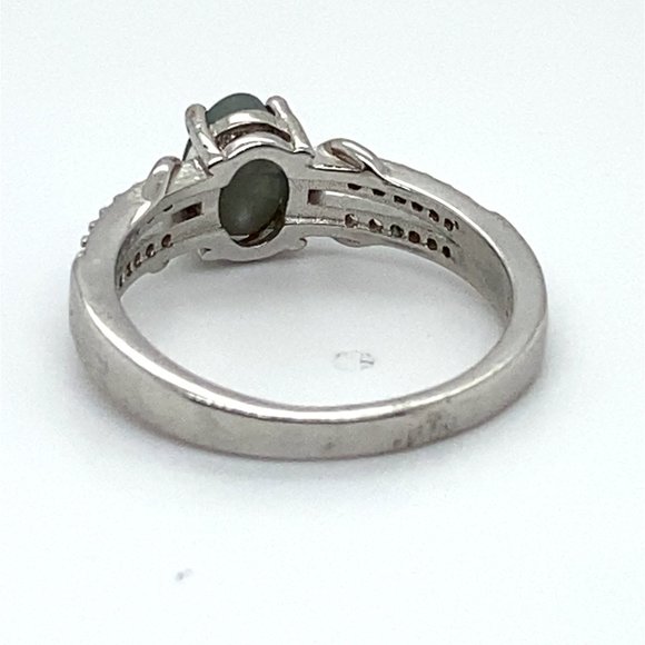 Cats Eye Alexandrite 1.34ct Platinum Finish Solid 925 Sterling Silver Ring - Picture 8 of 9